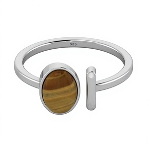 Top Selling Solid 925 <b>Sterling</b> <b>Silver</b> 8x10mm <b>Adjustable</b> Cocktail <b>Ring</b> with Pave Setting Trendy Women's Jewelry Manufacaters - Product Image 1