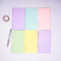 6 couleurs au choix, 6 trous, recharges de planificateur imprimées A6, inserts, pages de papier de remplissage, 40 feuilles