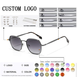 Gafas de Sol Cuadradas de Metal con Montura Completa Negra, Protección UV400, Unisex, Estilo Adulto - Product Image 2