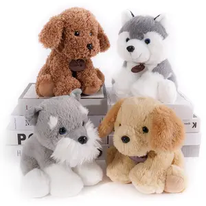 20cm lifelike plush toys Schnauzer dog toy golden plush puppy soft animal husky toy