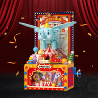 Blocs de construction de cirque, blocs de construction de clown rotatifs, ensemble de briques d'éléphant volant, jouets à mécanisme de liaison pour la décoration de chambre d'enfants