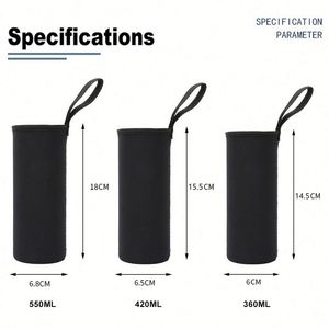 Vente en gros d'usine, gobelet isotherme portable unisexe anti-chute en verre avec manchon en néoprène et logo personnalisé - Product Image 4