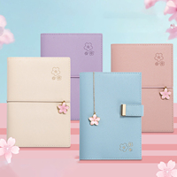Carnet de notes à couverture rigide à feuilles mobiles de la série Sakura, 192 pages, imprimé en quatre couleurs, journal manuscrit frais et charmant, cadeau