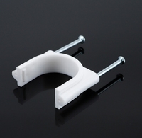 Clips de câble 30 mm 32 mm 40 mm 50 mm, clips de câble ronds blancs à double clou, clips de câble robustes