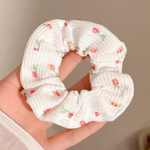 Chouchou surdimensionné en satin brillant avec strass, nœud en coton doux à pois, deux styles, élastique en tissu pour <span class=keywords><strong>chignon</strong></span> - Product Image 2