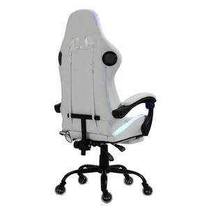 Iluminación RGB, <span class=keywords><strong>silla</strong></span> de ordenador de oficina en casa para juegos Esport <span class=keywords><strong>barata</strong></span> blanca con reposapiés, sillas LED RGB blancas completas para jugadores con altavoces - Product Image 5