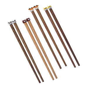 Lindos palillos de dibujos animados de animales para niños, bebés, niños pequeños, palillos de práctica, de 3 a 6 años, sin pintar, para jardín de infantes - Product Image 3