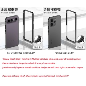 Custodia Protettiva di Lusso in Metallo con Bumper per vivo V70 / V70 <span class=keywords><strong>Elite</strong></span> / S50 / S50 Pro Mini / X300 FE Versione Globale, Cornice in Alluminio - Product Image 2