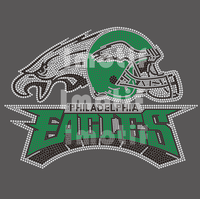 Logo des Eagles de la NFL personnalisé, motif de transfert thermocollant en strass et cristaux pour vêtements