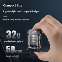 Nueva Linterna LED de Llavero, Doble Fuente de Luz, Mini Linterna de Clip para Gorra, Luz de Advertencia Roja y Azul para Defensa Personal y Trabajo