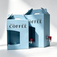Kotak Minuman Ramah Lingkungan Ukuran Khusus 1L 2L 3L 5L 96oz 126oz, Dispenser Kopi Kertas Sekali Pakai, Kantong Kopi dalam Kotak, Murah