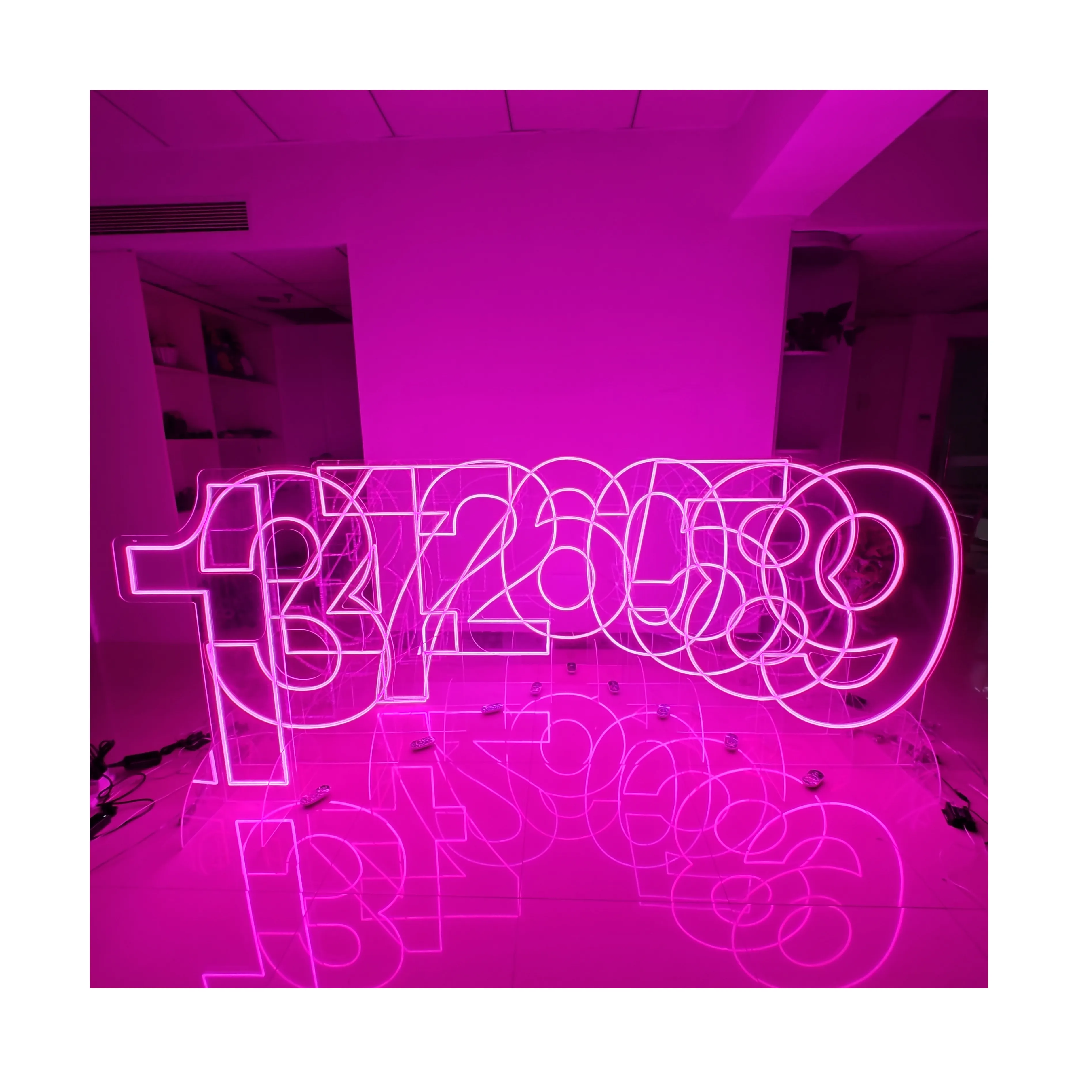 WinBo Free Shipping 2ft3ft 4ft 0-9 A-Z large led letter number Light Free Design Acrylic Light Up RGB Neon Number Sign for Party