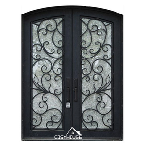 Porte <span class=keywords><strong>in</strong></span> acciaio ad arco Cosyhouse cancello villa <span class=keywords><strong>in</strong></span> ferro battuto disegni artigianali porte esterne <span class=keywords><strong>in</strong></span> ferro per ville <span class=keywords><strong>in</strong></span> acciaio <span class=keywords><strong>vetro</strong></span> metallo porte - Product Image 1