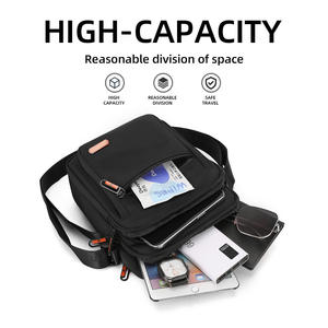 Bolsa de mensajero de nailon de moda al por mayor <span class=keywords><strong>para</strong></span> hombres y <span class=keywords><strong>adolescentes</strong></span> bolsas de pecho de viaje informales con decoración de letras impermeables - Product Image 3