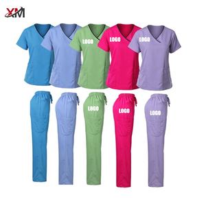 Transpirable Spa belleza médica enfermería Scrubs para mujeres personalizado estiramiento Scrubs uniformes conjuntos enfermera hombres Hospital enfermera uniforme - Product Image 1