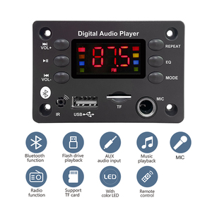 5.0 Khuếch Đại MP3 Board Giải Mã 12V Không Dây Xe Âm Nhạc Máy Nghe Nhạc Microphone TF AUX FM Đài Phát Thanh Với Màn Hình Màu Làm Nhựa Bền - Product Image 3