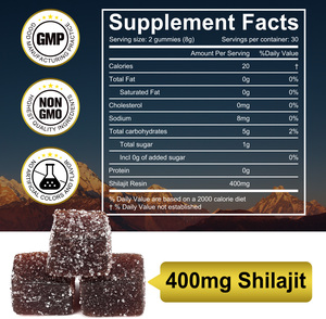 Hatmanlabs 400mg Antioxidant Gummies Helps boost Energy Immune Health <strong>Shilajit</strong> Resin <strong>Pure</strong> Himalayan <strong>Shilajit</strong> Gummies Supplement - Product Image 4