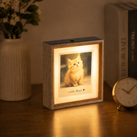 Cadre photo lumineux rechargeable avec plaque en verre vierge pour sublimation, transfert thermique, cadeau personnalisé, décoration intérieure