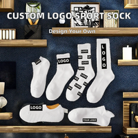 Chaussettes de sport personnalisées avec logo, en coton tricoté, pour hommes, marque privée, couleur noire, pour le printemps