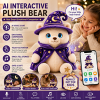 KI-Plüschtier Bär mit Sprachansage, Berührungssensor, KI-gesteuerter Musikbegleiter, Pädagogisches KI-Haustier, Geschenk für Kinder, OEM