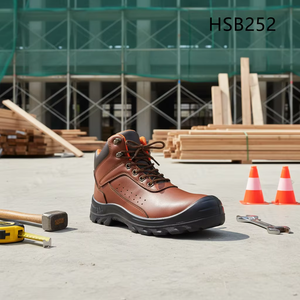 <span class=keywords><strong>Calzado</strong></span> <span class=keywords><strong>de</strong></span> Trabajo <span class=keywords><strong>de</strong></span> Cuero Ecológico para la Industria Petrolera LXG, Color Marrón, Precio Imbatible, Puntera <span class=keywords><strong>de</strong></span> Acero, Modelo HSB252 - Product Image 1