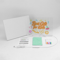 Tableau d'affichage LED lumineux en acrylique effaçable à sec, panneau de messages, veilleuse à intensité réglable