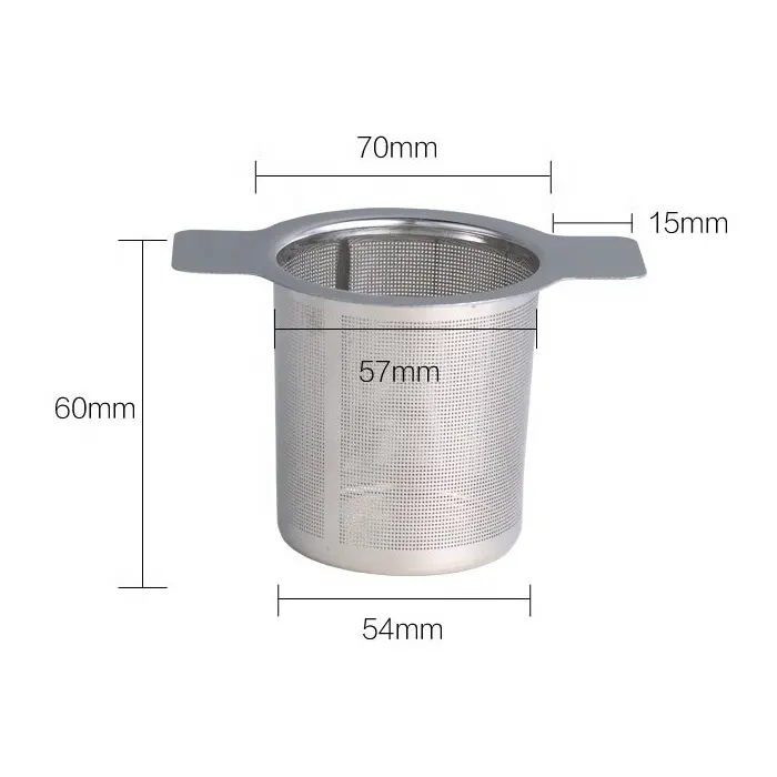 Extra Fine Mesh 304 Stainless Steel Tea Infuser Tea Strainer Basket With Double Handles For Loose Tea