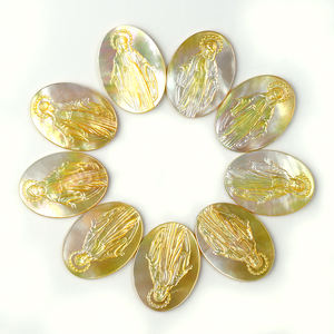 प्राकृतिक पीले शेल गहने अंडाकार थोक कस्टम कट आकार मोती की उच्च गुणवत्ता वाली माँ - Product Image 2