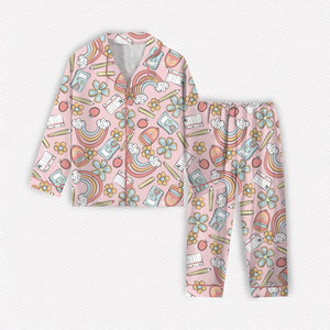 Donne su misura per adulti in bambù con <span class=keywords><strong>bottoni</strong></span> in <span class=keywords><strong>camicia</strong></span> <span class=keywords><strong>da</strong></span> <span class=keywords><strong>notte</strong></span> con fiocchetto gessati a maniche lunghe e pantaloni pigiami di bambù <span class=keywords><strong>da</strong></span> donna - Product Image 6