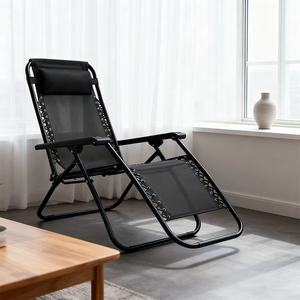 Chaise <span class=keywords><strong>de</strong></span> loisirs sans gravité <span class=keywords><strong>pour</strong></span> <span class=keywords><strong>terrasse</strong></span> extérieure avec oreiller chaise longue pliable inclinable et réglable en tissu pliable - Product Image 1
