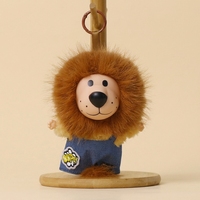 Porte-clés en peluche mini lion mignon en gros, pendentif OEM, mascotte en peluche douce, jouet en peluche lionnet de dessin animé pour cadeau