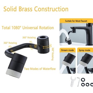 1080°Rotatable Faucet Aerator Extension <b>U</b> Shape Faucet Extender 2 Modes Adjustable Faucet Extender - Product Image 3