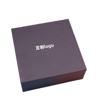 Boîte cadeau de parfum cosmétique noire avec logo personnalisé, insert en mousse EVA, boîte rigide en carton avec rabat, boîte carrée avec aimant