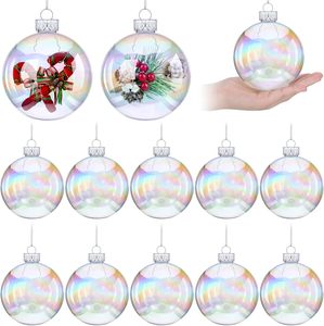 Ornements de Noël personnalisés avec logo en PET, effet verre transparent, décorations de fête pour entreprises - Product Image 1