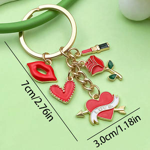 Nouveau porte-clés en alliage de rose magique <span class=keywords><strong>rouge</strong></span> pour la Saint-Valentin, accessoires pour sac à main, breloques, pendentif décoratif - Product Image 5