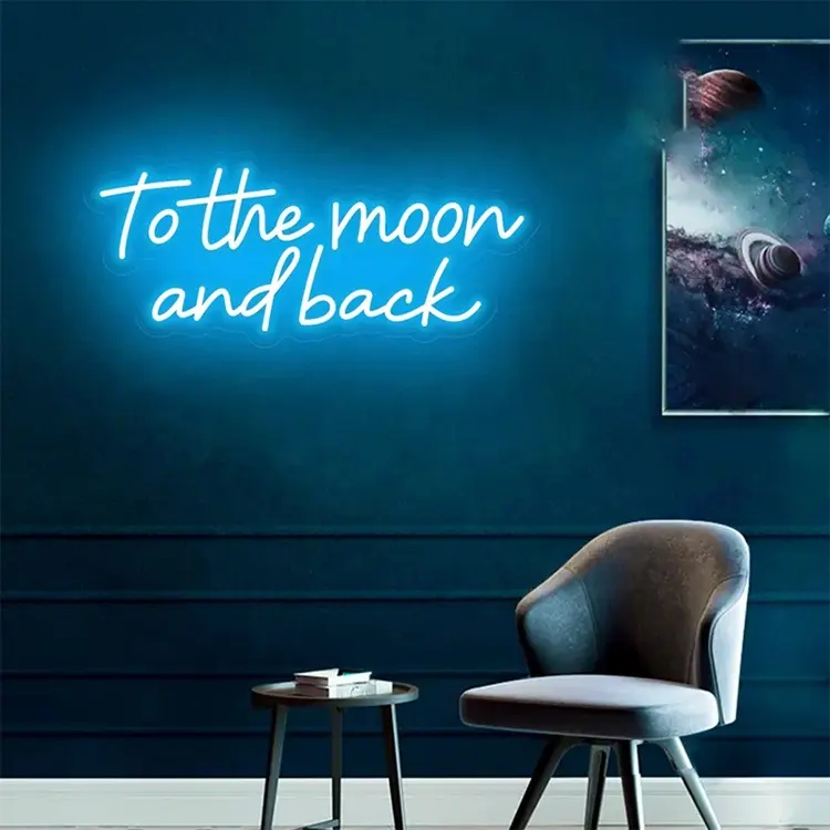 Lampe néon led pour la lune et le dos, design personnalisé, lumière néon, luminaire décoratif mural, nouveau modèle