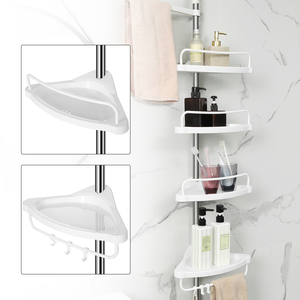 Estante <span class=keywords><strong>Esquinero</strong></span> para Ducha SONGMICS, Resistente a la Oxidación, Ajustable, <span class=keywords><strong>de</strong></span> <span class=keywords><strong>Plástico</strong></span>, <span class=keywords><strong>4</strong></span> Niveles, Estante <span class=keywords><strong>de</strong></span> Baño <span class=keywords><strong>de</strong></span> Acero Inoxidable - Product Image 4