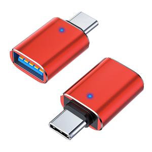 <span class=keywords><strong>Convertidor</strong></span> USB C <span class=keywords><strong>a</strong></span> <span class=keywords><strong>A</strong></span> de aluminio con luz azul para dispositivo tipo C Adaptador USB C <span class=keywords><strong>a</strong></span> USB 3,0 OTG - Product Image 6