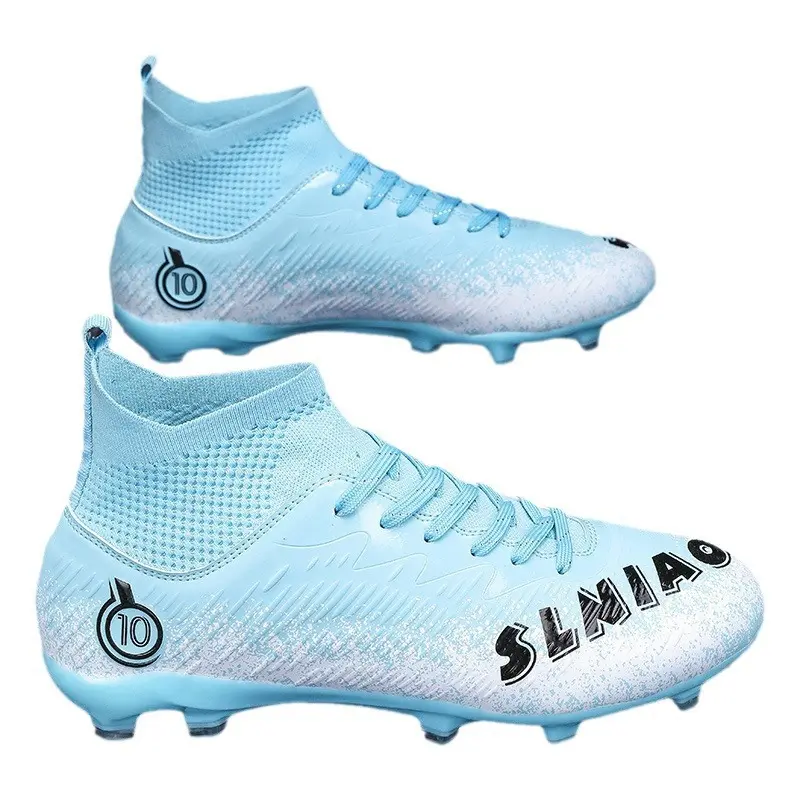 Wholesale hot selling Messi high top broken nails grass game spike training football shoes clarks walking style shoes