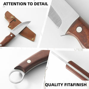 Coltello multiuso in acciaio inox sopravvivenza a lama fissa all'aperto coltello da caccia con manico in legno - Product Image 3