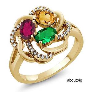 Anello Floreale Colorato per Donne, Accessorio Creativo in Tono Argento per Feste, Regalo di Moda - Product Image 5