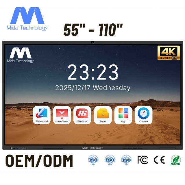 MIDA Multi-Touch Interactive Flat Panel Wireless Screen Casting All-in-One Interactive Whiteboard for Classroom Conference Room