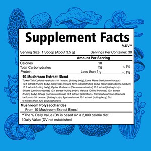 Private Label Service Health Mushroom Matcha 350MG Powder 30 Servings Immune Support Vegan Dietary Supplement - Product Image 2