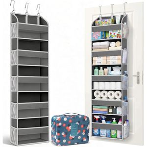 Over The Door Organizer 33x15x85cm With <b>Toiletry</b> Bag For Bathroom <b>Storage</b> Hook Type Non Woven Fabric Single Column - Product Image 1