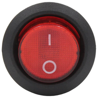 Interrupteur à bascule rond LED rouge 12V 20A 3 broches SPST pour voiture, bateau, marine, moto, usage universel