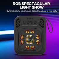 Haut-parleur portable compact en plastique avec LED RGB, haut-parleur portable 3 pouces, radio FM, USB, AUX, lecteur de carte TF, haut-parleurs audio à batterie