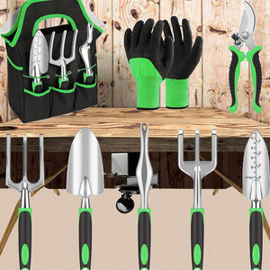 Mini herramienta de mano de jardinería de acero inoxidable Industrial DIY personalizable de 8 piezas, empuñadura de goma antideslizante, pala de flores de tipo pequeño OEM - Product Image 2