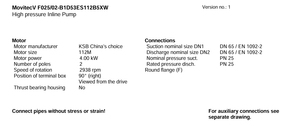 Pompa KSB Movitec VF25/2 Può Sostituire Grundfos <span class=keywords><strong>WILO</strong></span> Sylem Sulzer Ebara DA B CNP Pompa ad Alta Pressione per Trattamento Acque - Product Image 6