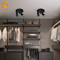 Luminaire suspendu en aluminium noir mat à LED, design moderne minimaliste, lampe de plafond pour la maison ou le bureau