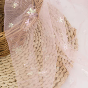 <span class=keywords><strong>Tissu</strong></span> de tulle à fleurs de neige 100% en nylon souple de haute qualité pour robe d'enfants - Product Image 4